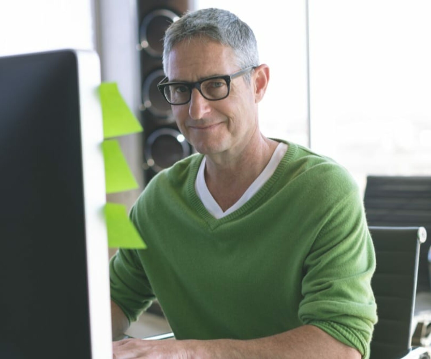 Man looking at computer